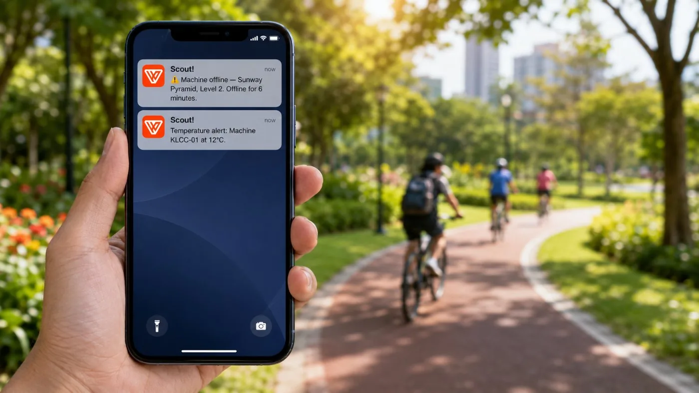 Scout notification: Sentry mode alert on a phone
